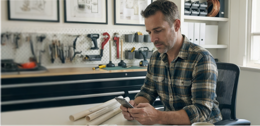 Técnico evaluando trabajo y realizando presupuesto